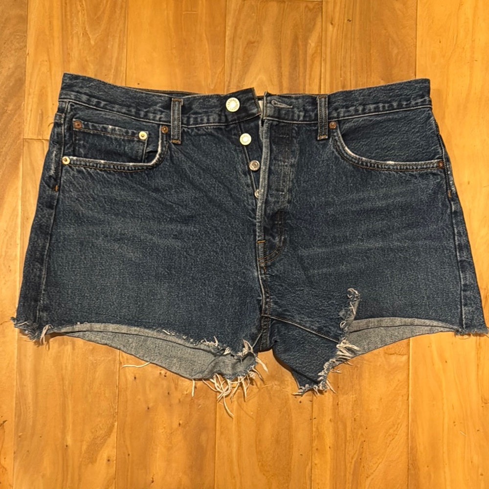 AGOLDE Parker Long Denim Blue Women's Shorts 32